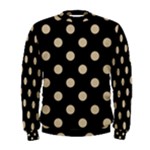 Polka Dots - Khaki Brown on Black Men s Sweatshirt