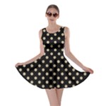 Polka Dots - Khaki Brown on Black Skater Dress