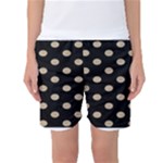 Polka Dots - Khaki Brown on Black Women s Basketball Shorts