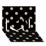 Polka Dots - Khaki Brown on Black I Love You 3D Greeting Card (7x5)