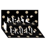 Polka Dots - Khaki Brown on Black Best Friends 3D Greeting Card (8x4)