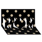 Polka Dots - Khaki Brown on Black MOM 3D Greeting Card (8x4)