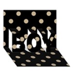 Polka Dots - Khaki Brown on Black BOY 3D Greeting Card (7x5)