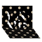 Polka Dots - Khaki Brown on Black LOVE 3D Greeting Card (7x5)