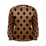 Polka Dots - Black on French Beige Women s Sweatshirt