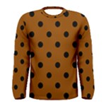 Polka Dots - Black on Brown Men s Long Sleeve T-shirt