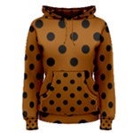 Polka Dots - Black on Brown Women s Pullover Hoodie