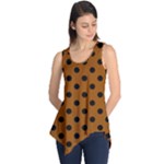 Polka Dots - Black on Brown Sleeveless Tunic