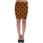 Polka Dots - Black on Brown Bodycon Skirt