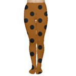 Polka Dots - Black on Brown Women s Tights