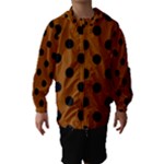 Polka Dots - Black on Brown Hooded Wind Breaker (Kids)