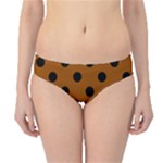 Polka Dots - Black on Brown Hipster Bikini Bottoms