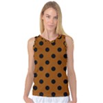 Polka Dots - Black on Brown Women s Basketball Tank Top