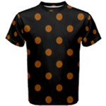 Polka Dots - Brown on Black Men s Cotton Tee