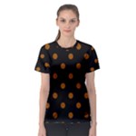 Polka Dots - Brown on Black Women s Sport Mesh Tee