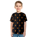 Polka Dots - Brown on Black Kid s Sport Mesh Tee