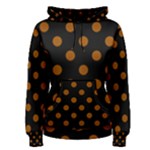 Polka Dots - Brown on Black Women s Pullover Hoodie