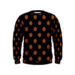 Polka Dots - Brown on Black Kid s Sweatshirt