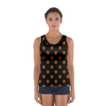 Polka Dots - Brown on Black Women s Sport Tank Top