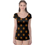 Polka Dots - Brown on Black Boyleg Leotard (Ladies)