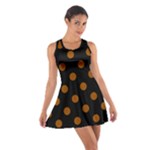 Polka Dots - Brown on Black Cotton Racerback Dress