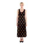 Polka Dots - Brown on Black Full Print Maxi Dress