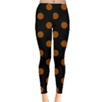 Polka Dots - Brown on Black Women s Leggings