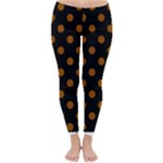 Polka Dots - Brown on Black Winter Leggings