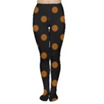 Polka Dots - Brown on Black Women s Tights