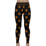 Polka Dots - Brown on Black Yoga Leggings