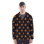 Polka Dots - Brown on Black Hooded Wind Breaker (Men)