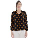 Polka Dots - Brown on Black Wind Breaker (Women)