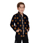 Polka Dots - Brown on Black Wind Breaker (Kids)