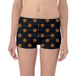 Polka Dots - Brown on Black Boyleg Bikini Bottoms