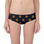 Polka Dots - Brown on Black Classic Bikini Bottoms