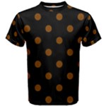 Polka Dots - Chocolate Brown on Black Men s Cotton Tee