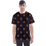 Polka Dots - Chocolate Brown on Black Men s Sport Mesh Tee