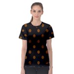 Polka Dots - Chocolate Brown on Black Women s Sport Mesh Tee