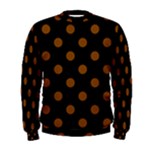 Polka Dots - Chocolate Brown on Black Men s Sweatshirt