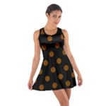 Polka Dots - Chocolate Brown on Black Cotton Racerback Dress