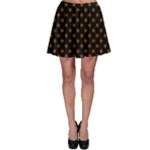 Polka Dots - Chocolate Brown on Black Skater Skirt