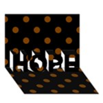 Polka Dots - Chocolate Brown on Black HOPE 3D Greeting Card (7x5)