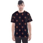 Polka Dots - Auburn Brown on Black Men s Sport Mesh Tee