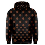 Polka Dots - Auburn Brown on Black Men s Zipper Hoodie