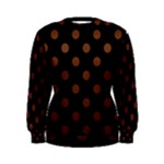 Polka Dots - Auburn Brown on Black Women s Sweatshirt