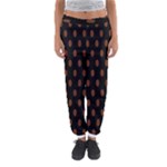 Polka Dots - Auburn Brown on Black Women s Jogger Sweatpants