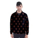 Polka Dots - Auburn Brown on Black Wind Breaker (Men)