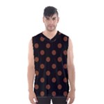 Polka Dots - Auburn Brown on Black Men s Basketball Tank Top