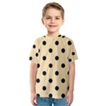 Polka Dots - Black on Peach Orange Kid s Sport Mesh Tee