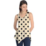 Polka Dots - Black on Peach Orange Sleeveless Tunic